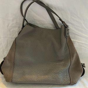 Coach Turnlock Edie F22314 Grey Leather Shoulder B